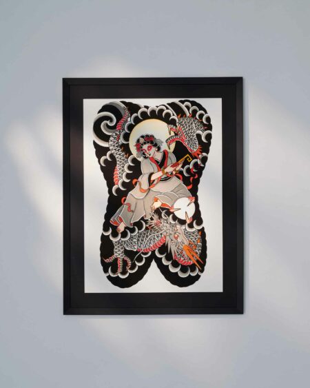 big benzaiten and dragon japanese Backpiece print available at Good Old Times Tattoo Berlin