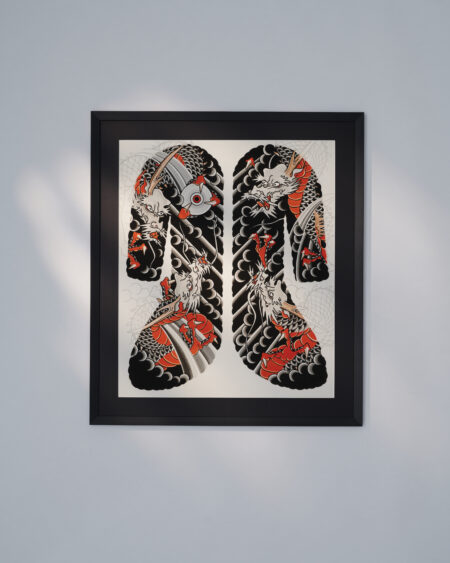 high quality japanese dragon munewari bodysuit print