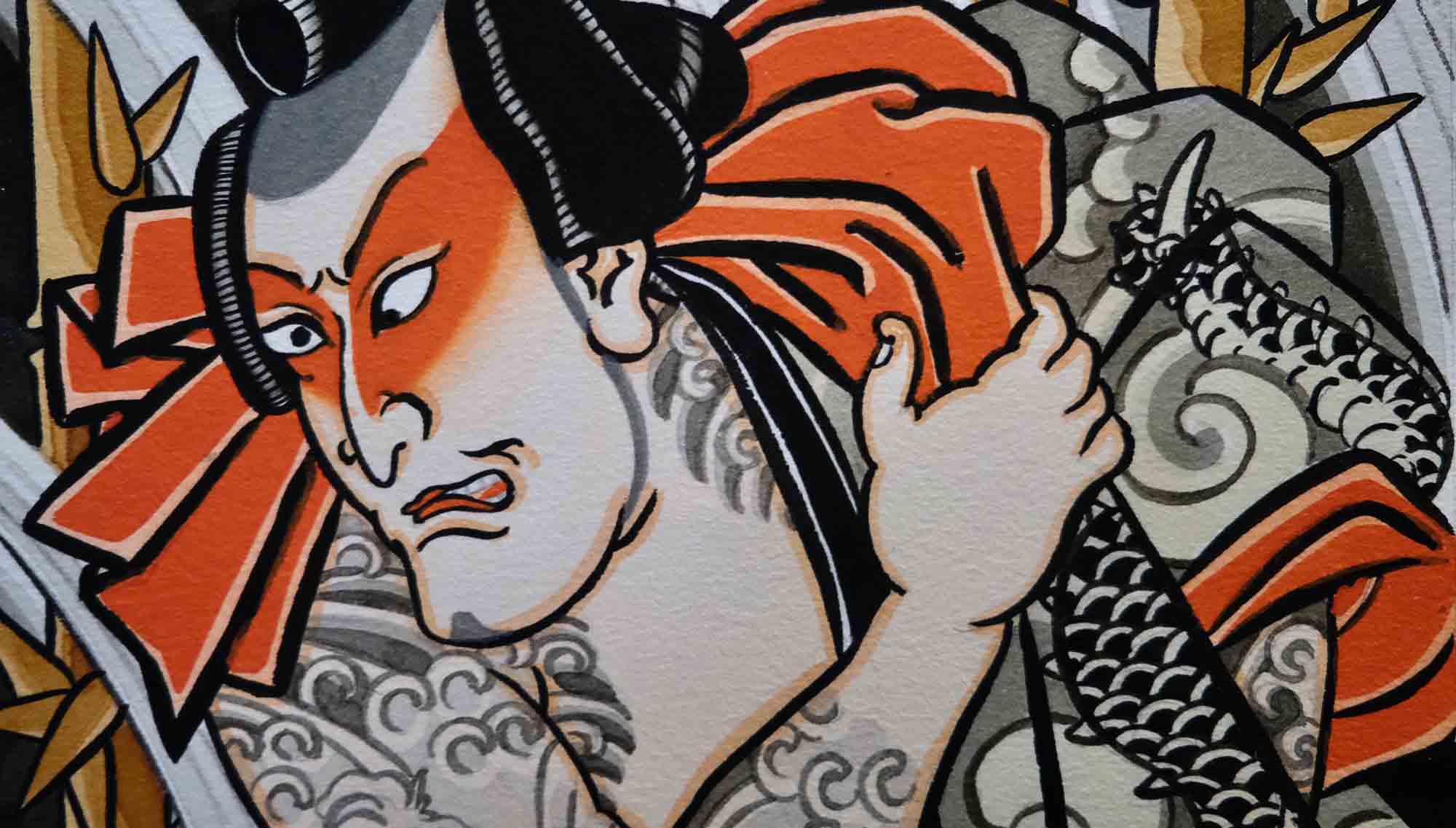 the-Chinese-Shuihu-Zhuan painting with japanese tattoos